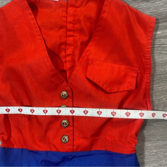 Vintage Red & Blue Girl’s Scout Uniform Dress w/ Hat | Size A-32 - Picture 8 of 11